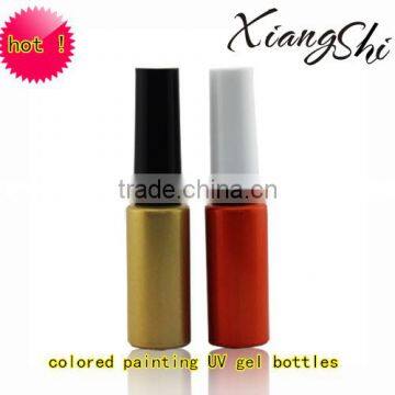 7ml painted uv gel nail polish bottle with brush cap