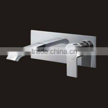single handle in-wall vessel deck faucet