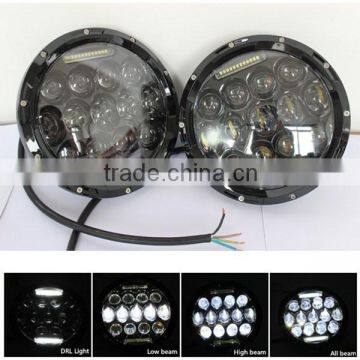 Wholesale 75W 7 Inch Round Headlight 12v 24v & DRL forJee-p Wrangler JK/TJ/LJ 07-15 Harley and Hummer