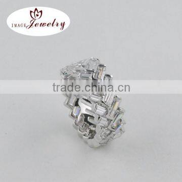 2014 new design fashion silver ring with AAA zircon