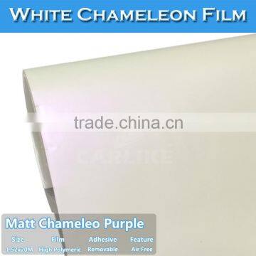 CARLIKE Chameleon Matt Pearl White Film Car wraps Decoration Vinyl