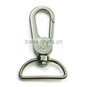 Manufacturing custom logo zinc alloy nickel plated metal snap hook