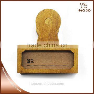 New design office decorative wood clip natural with number paper