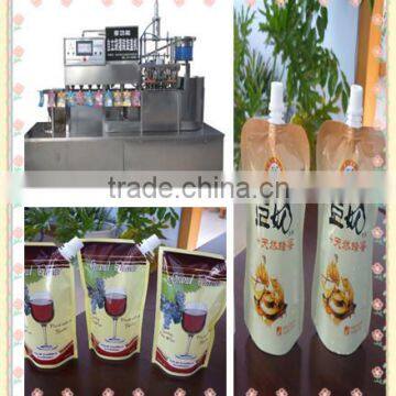 soy bean milk in pouch with cap filling capping packing machine