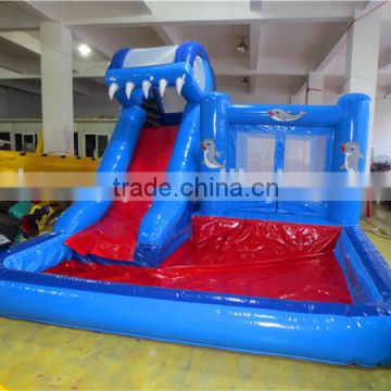 2016 PVC tarpaulin inflatable castle slides with pool