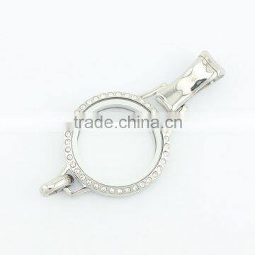 Wholesale cheap 316L stainless steel rhinestones lanyard glass memory silver locket designs