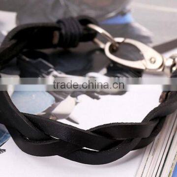 2016 Braided Leather Bracelet With Clasp Cheap Bangle Wholesale photo-2