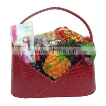 Christmas gift basket corte storage basket PU/PVC seed dumplings leather basket basket basket of food packaging