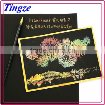 Hot selling newest high light scratch night view new series with fireworks pictures