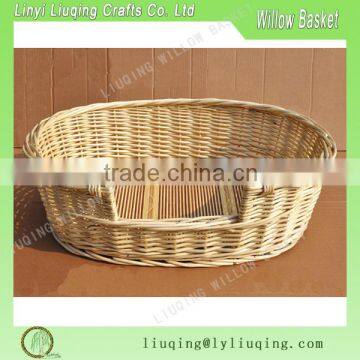 Handmade oval Wicker dog bed/ Wooden dog bed/Wicker baskets for dogs