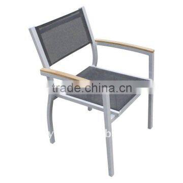 Stackable mesh fabric Outdoor aluminum chair