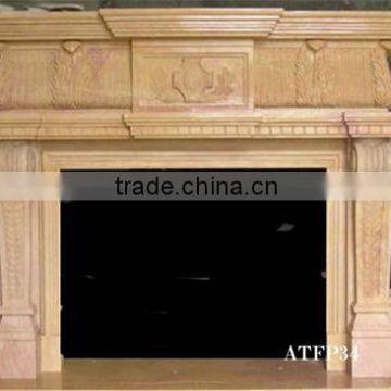 Freestanding gold marble fireplace for garden