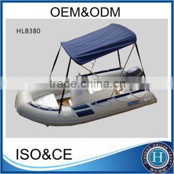 Rib hypalon inflatable boat with canopy for sale