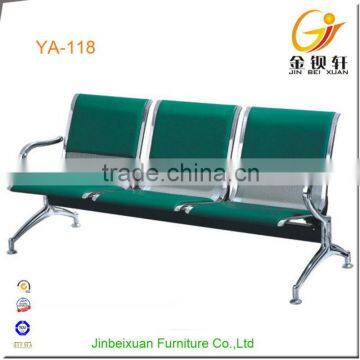 Green PU Upholstery Cushion 3-seater Bus Station Waiting Chairs