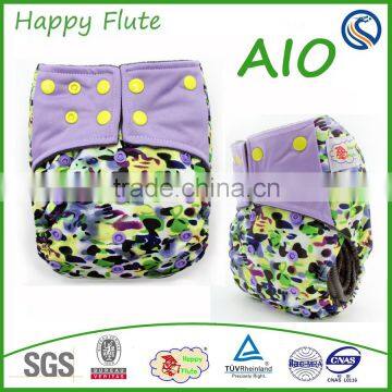 Happy Flute Leak Guard Anti-Leak and Dry Surface Absorption cloth diaper AIO Ployester Material