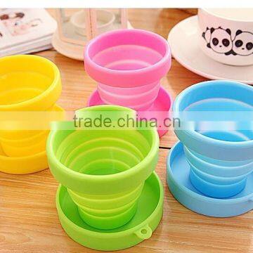 Food Grade Heat Resistance Folding Silicone Cup for Travel Outdoor Camping