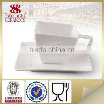 plain white stoneware coffee mug , square cup sets for whoslae