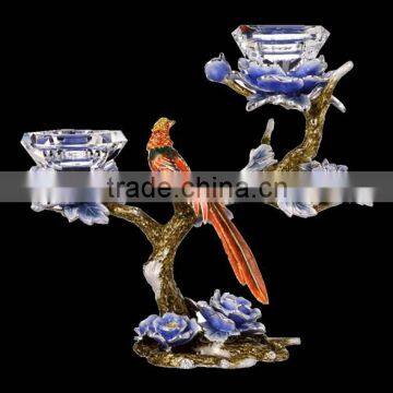 2014 New Design, Crystal/Glass Candle Holder with Enamel for Newly Weds