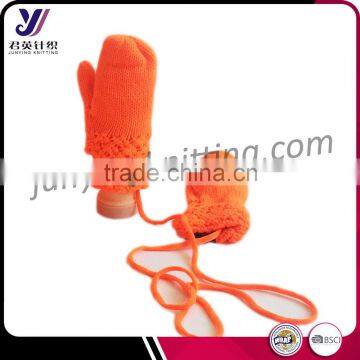 Full finger winter 100% acrylic girls knitted gloves cheap woolen felt gloves factory wholesale sales (accept the design draft)