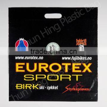 plastic bag with reinforced patch handle