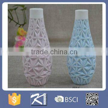 Home decorate tall blue and white ceramic modern vase