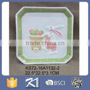 custom printing flat plate ceramic,round ceramic plate,ceramic easter plate