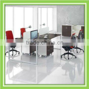 Modern opening workstation for 4 people S09-F4A with metal square leg