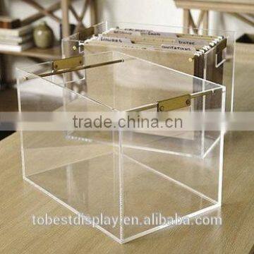 beautiful clear acrylic file box with metal hinge