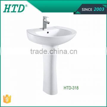 HTD-318 Floor Standing Ceramic Pedestal Wash Basin