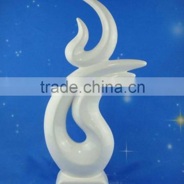 Custom ceram craft Abstract art fat lady yoga sculpture White ceramic lady dance statue for Interior decoration