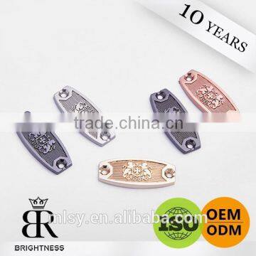 Fancy custom logo metal handbag labels for bag Brightness E2-80025