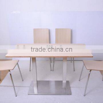 4 Seats Family Restaurant Table and Chair Fire-Proof Plywood Dining Furniture (FOH-NCP15-8)