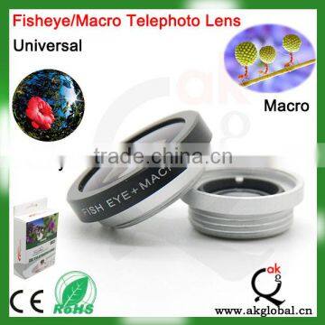 New Arrival Bracelet Fisheye Macro Lens Universal 2 in 1 Lens Kit for iPhone 5S Samsung S4 S5 HTC Nokia