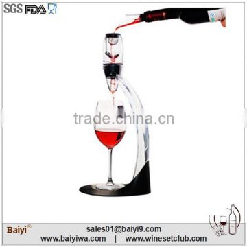 Hot sales practical deluxe magic decanter wine aerator set with holder