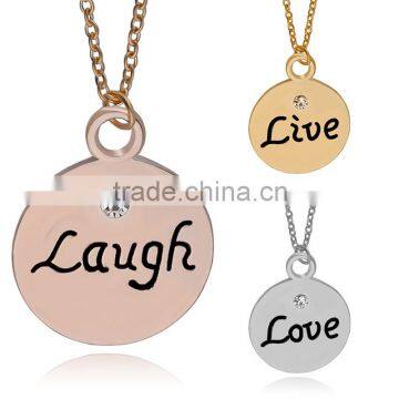 European and American hot selling fashion live laugh love charm letter pendant necklace