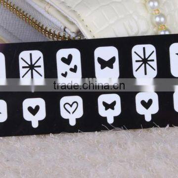 custom heart design DIY nail stencil