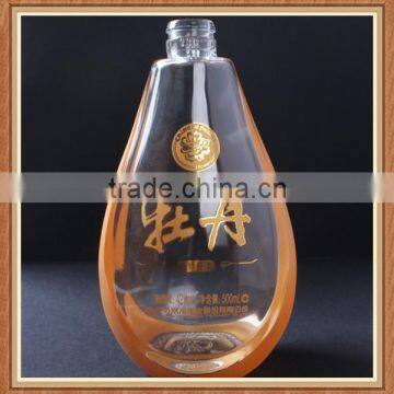 China professional factory customer unique shape wholesale glass wine bottle