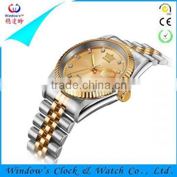 stainless steel 5 atm waterproof sapphire watch quartz