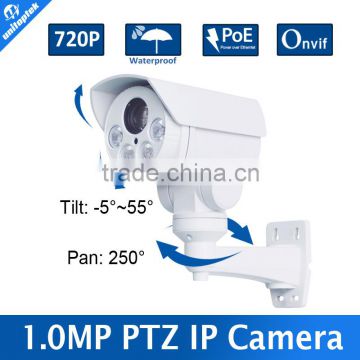 HD 1MP Middle Speed IP PTZ Camera 720P Fixed 6mm Lens Pan/Tilt Rotation Array LEDS IR 30M ONVIF Waterproof Outdoor Bullet Camera