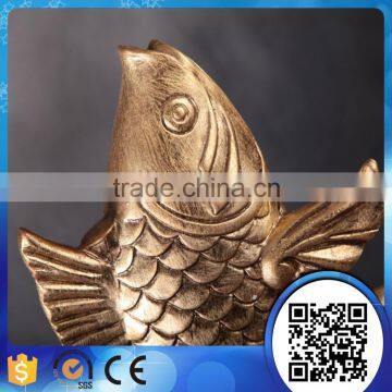 Wholesale home decoration resin brass fish figurine                        
                                                                                Supplier's Choice