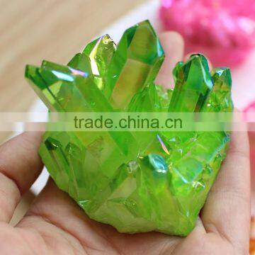 Wholesale Healing Natural Green Angel Aura Spirit Quartz Crystal Cluster