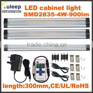 4000-4500k,IP20,300mm,4w,Aluminum,12v Linkable LED Cabinet Light Use for Kitchen,LED driver with PSE approved