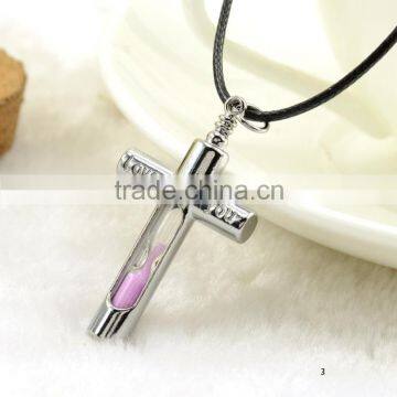 Fashion Jewelry High Quality Metal Hollow Shaped Hourglass Tube Pendant Stainless Steel Necklace photo-6