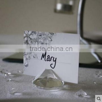 clear crystal name card Holder For desk decoration