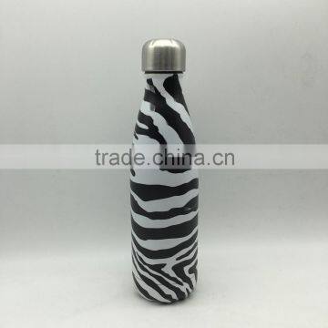 500ml Stainless steel bottle insulated bottle/ vacuum water drinking bottle zebra air transfer