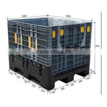 1200*1000*975 foldable rigid storage pallet container/low price euro plastic container