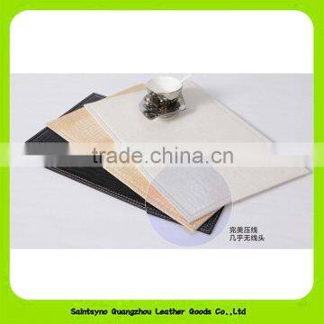 Eco-friendly Set of 4pcs PU Leather Green Drink Tea Coaster 16017 photo-2