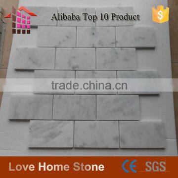 Carrara Marble Italian White Bianco Carrera Brick Mosaic Wall Tile For Subway photo-3