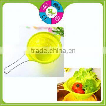 High quality Folded silicone Vegetable Strainer Colander