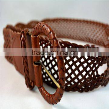 fashion cowhide leather hand-woven design manufacturer braid belts for dress